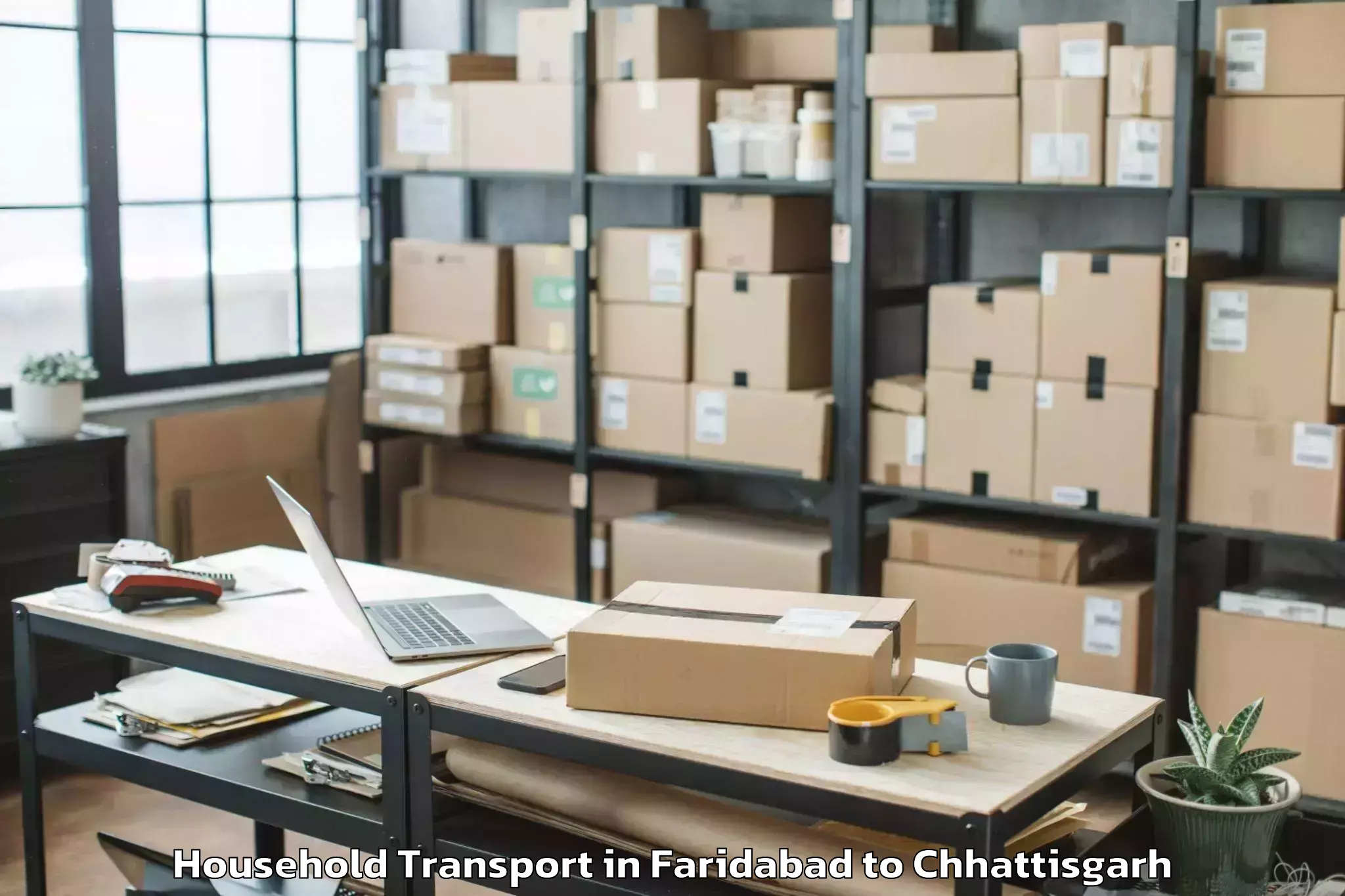 Get Faridabad to Jashpur Household Transport